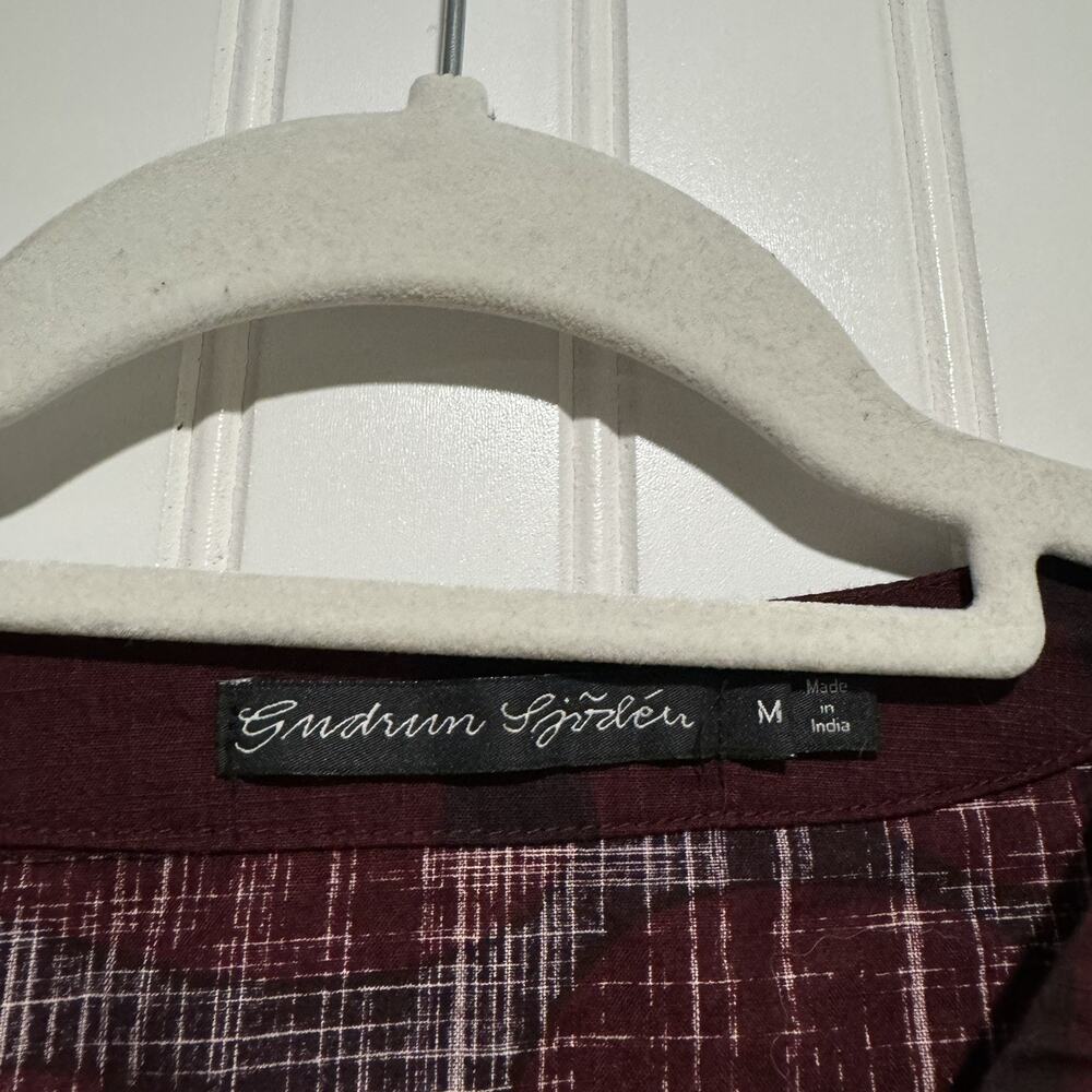 Gudrun Sjoden Geometric Circle Cotton Midi Dress Purple Maroon Size Medium - Picture 5 of 7